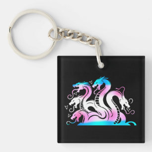 Tricolor Trans/All Genders Accepted Pride Hydra Keychain