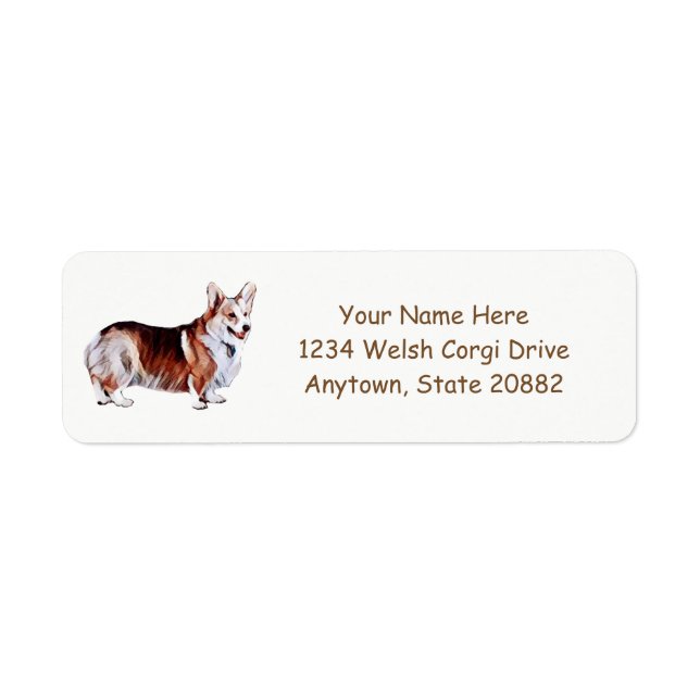 Tricolor Welsh Corgi Label (Front)