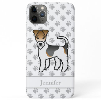 Tricolor Wire Fox Terrier Cute Cartoon Dog &amp; Name iPhone 11 Pro Max Case