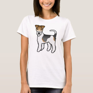 Tricolor Wire Fox Terrier Cute Cartoon Dog T-Shirt