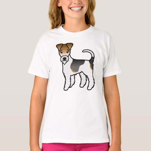 Tricolor Wire Fox Terrier Cute Cartoon Dog T_Shirt
