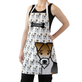 Tricolor Wire Fox Terrier Cute Dog &amp; Name Apron