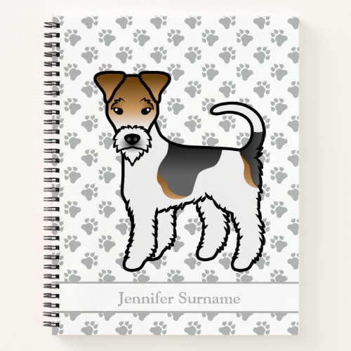 Tricolor Wire Fox Terrier Cute Dog  Name Notebook