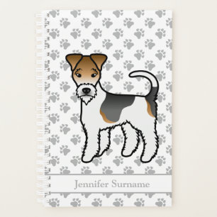 Tricolor Wire Fox Terrier Cute Dog & Name Planner