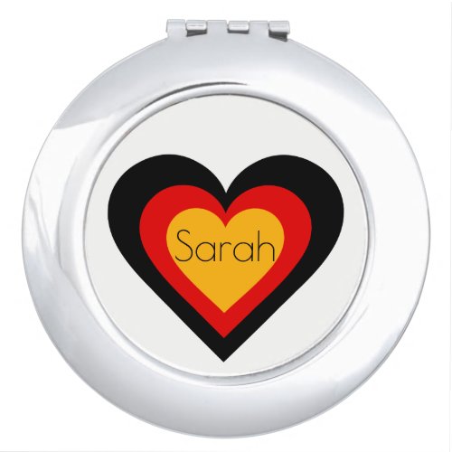 Tricolore Personnalised German Flag Heart Compact Mirror