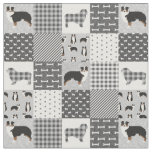 Tricolored Aussie patchwork cheater quilt Fabric