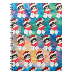 Tricolored Cat Funny Christmas Holidays Notebook