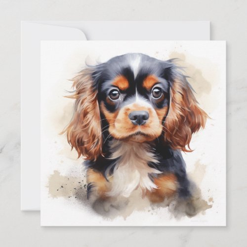 Tricolour Cavalier King Charles Spaniel Gift Card