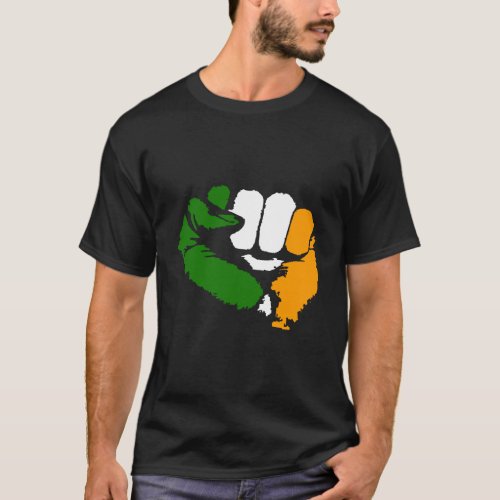Tricolour Fist Irish Republican Design T_Shirt