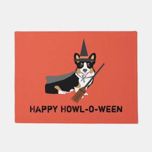 Tricorgi Dog Howl_o_ween Doormat