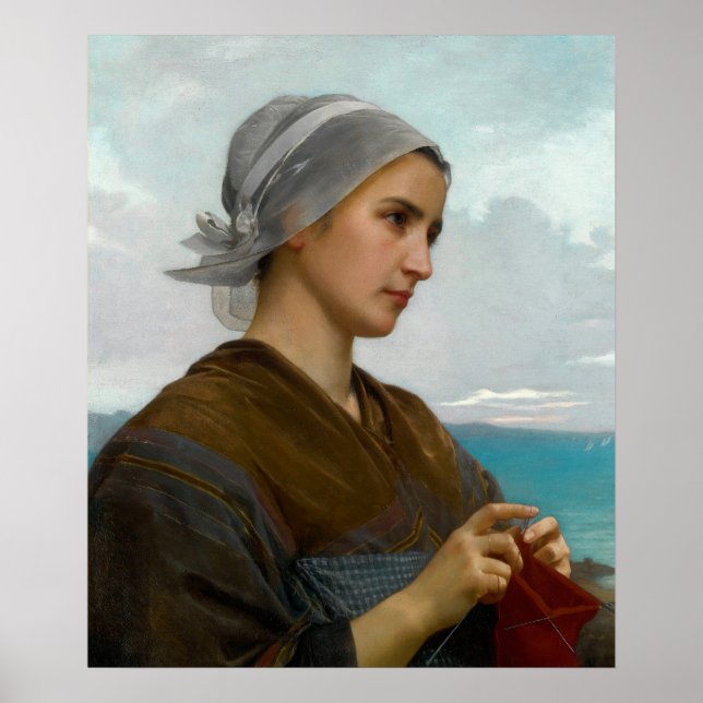 Tricoteuse Bretonne by William-Adolphe Bouguereau Poster (Front)