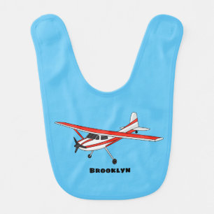 Tricycle gear aircraft cartoon baby bib