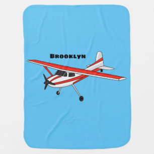 Tricycle gear aircraft cartoon baby blanket