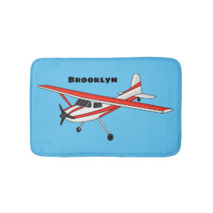 Tricycle gear aircraft cartoon bath mat