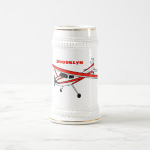Tricycle gear aircraft cartoon beer stein