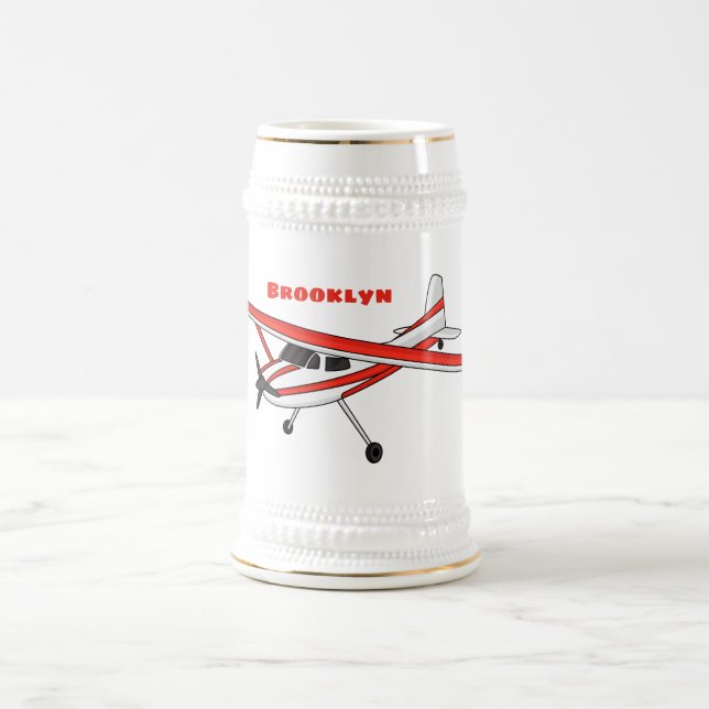 Tricycle gear aircraft cartoon beer stein (Center)