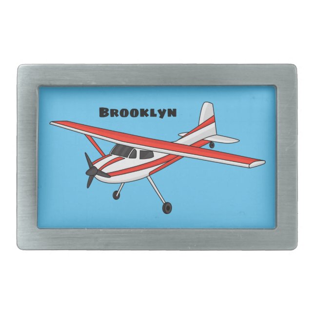 Tricycle gear aircraft cartoon belt buckle (Front)