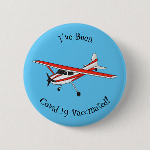 Tricycle gear aircraft cartoon button