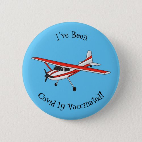Tricycle gear aircraft cartoon button