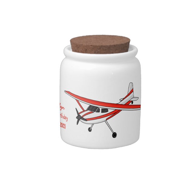 Tricycle gear aircraft cartoon candy jar (Right)