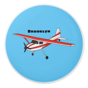 Tricycle gear aircraft cartoon  ceramic knob
