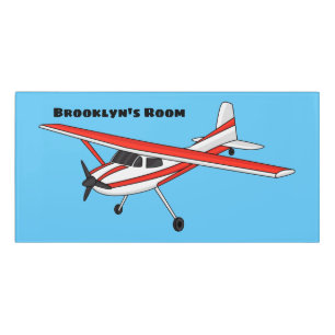 Tricycle gear aircraft cartoon  door sign