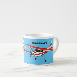 Tricycle gear aircraft cartoon espresso cup
