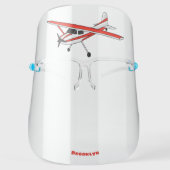 Tricycle gear aircraft cartoon face shield (Front)