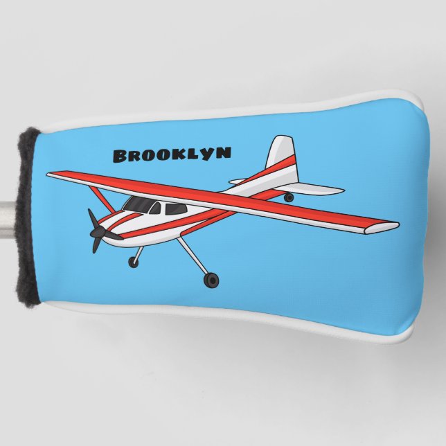 Tricycle gear aircraft cartoon golf head cover (Front)