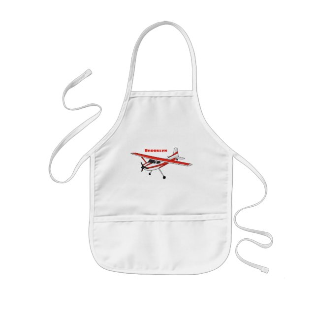Tricycle gear aircraft cartoon kids' apron (Front)