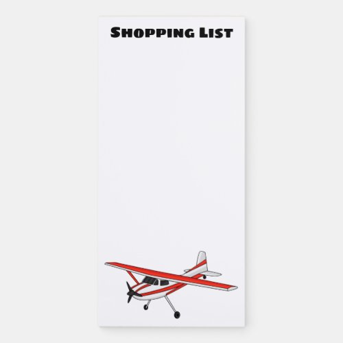 Tricycle gear aircraft cartoon magnetic notepad