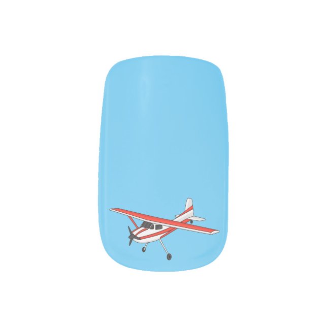 Tricycle gear aircraft cartoon  minx nail art (Left Thumb)