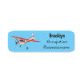 Tricycle gear aircraft cartoon name tag