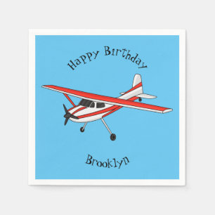Tricycle gear aircraft cartoon napkins