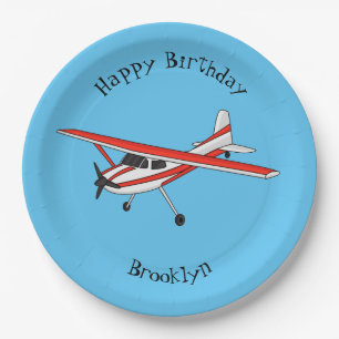 Tricycle gear aircraft cartoon paper plates