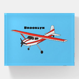 Tricycle gear aircraft cartoon paperweight