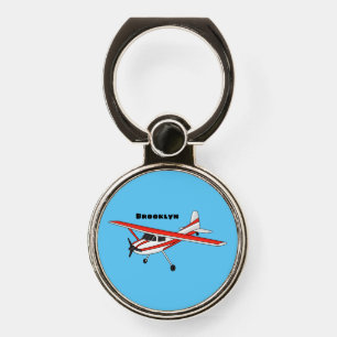 Tricycle gear aircraft cartoon phone ring stand