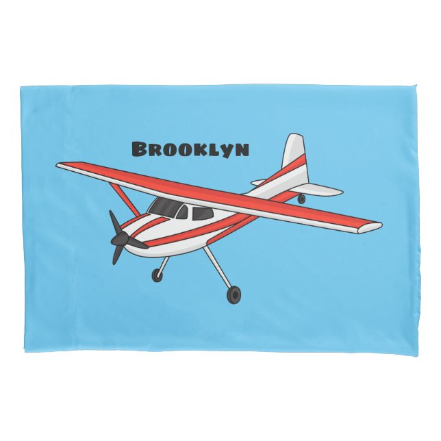Tricycle gear aircraft cartoon pillow case (Front)