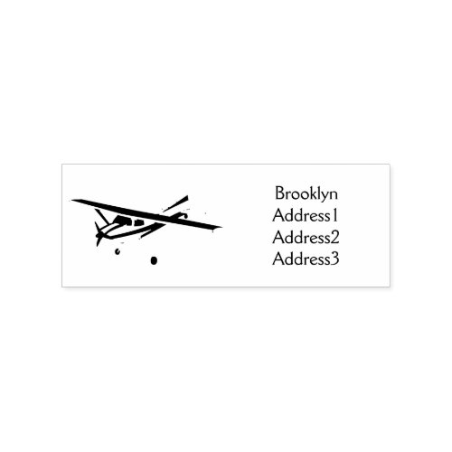 Tricycle gear aircraft cartoon rubber stamp