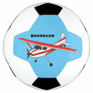 Tricycle gear aircraft cartoon soccer ball
