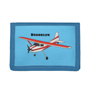 Tricycle gear aircraft cartoon trifold wallet