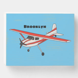 Tricycle gear aircraft cartoon wooden box sign