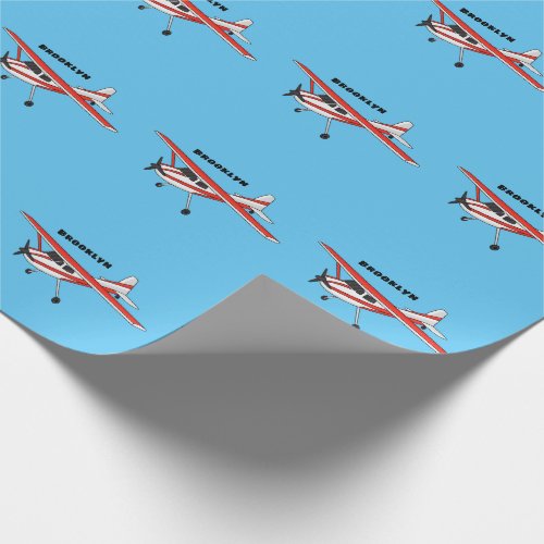 Tricycle gear aircraft cartoon wrapping paper