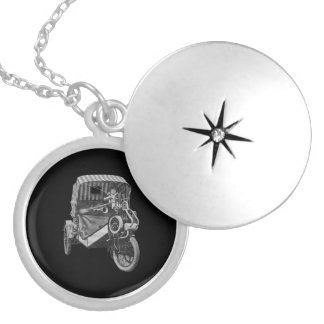 Tricycle Motor Car from 1917 Locket Necklace