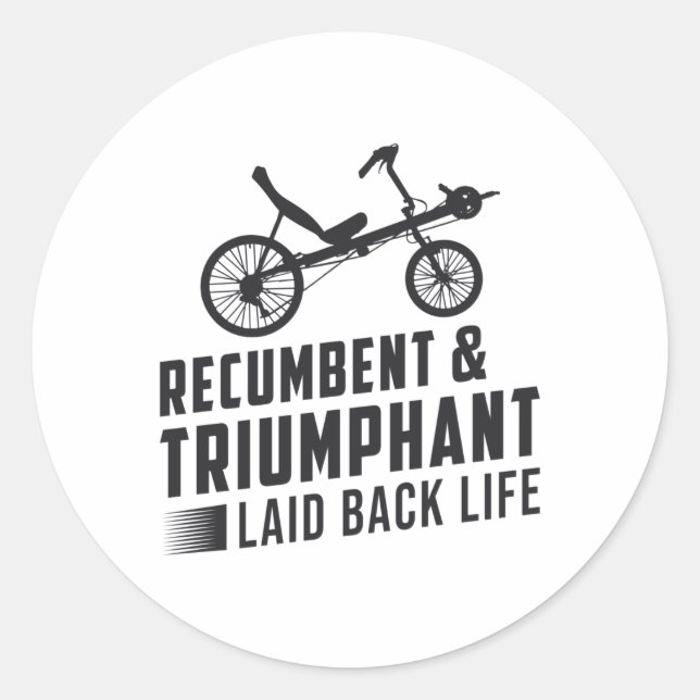 Tricycle Recumbent & Triumphant Vintage Retro Classic Round Sticker (Front)
