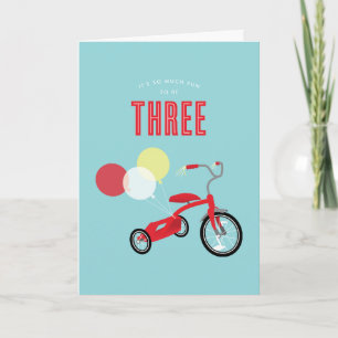 Tricylce Third Birthday Card