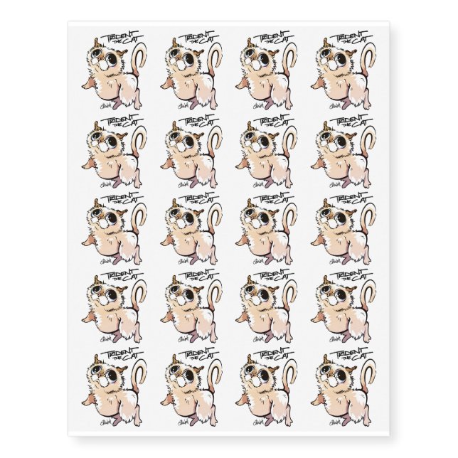 Trident the Cat Temporary Tattoos 01 (Front)