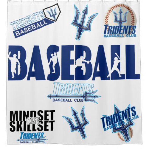 Tridents Baseball Shower Curtain