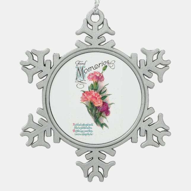 Tried And True Friend Snowflake Pewter Christmas Ornament (Front)