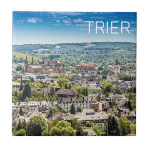 Trier Cityscape Panorama Moselle Germany Souvenir Ceramic Tile